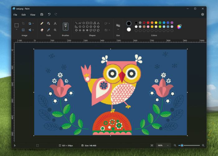 Microsoft Paint app on Windows 11 now comes with centered canvas